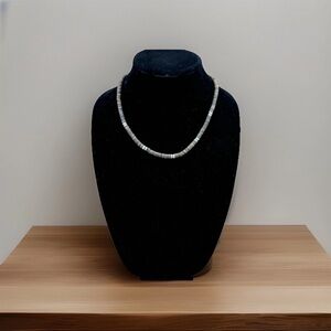 Vintage Heishi Bead Necklace Brown Shell Disc Surfer Boho Unisex